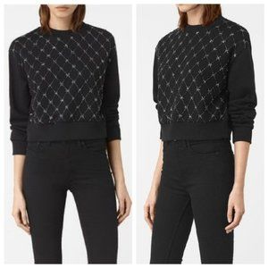All Saints Sweater Hand Beaded Black